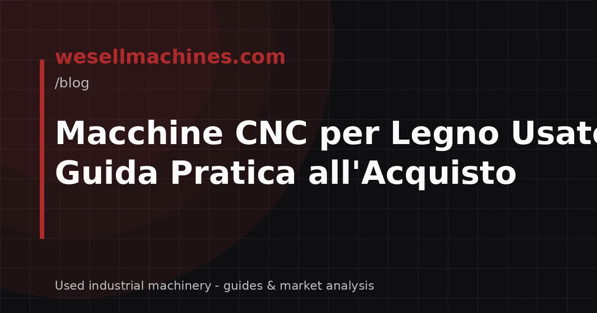 Macchine CNC per Legno Usate: Guida Pratica all'Acquisto