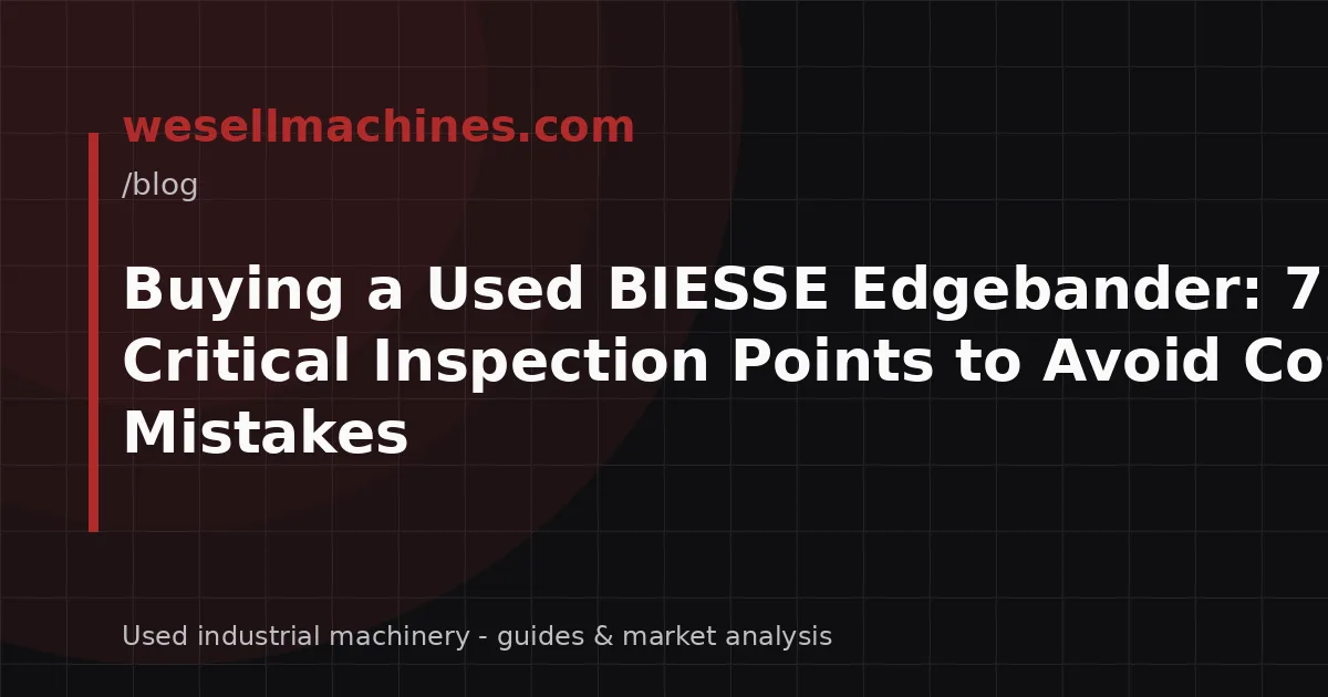 Buying a Used BIESSE Edgebander: 7 Critical Inspection Points to Avoid Costly Mistakes