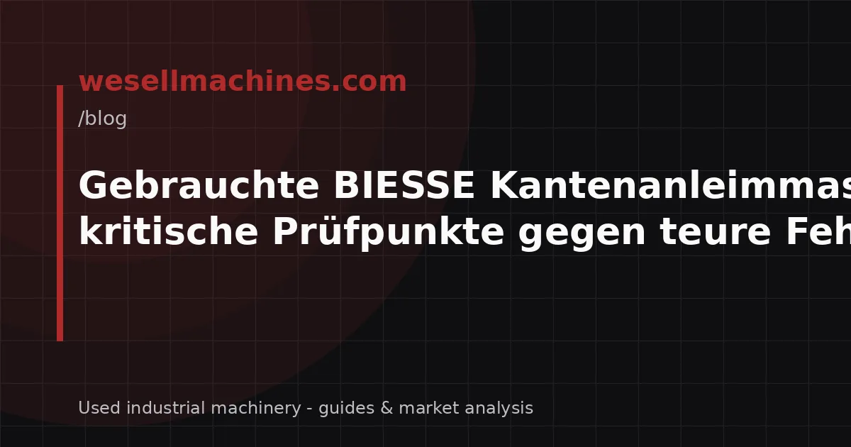 Gebrauchte BIESSE Kantenanleimmaschine: 7 kritische Prüfpunkte gegen teure Fehlkäufe