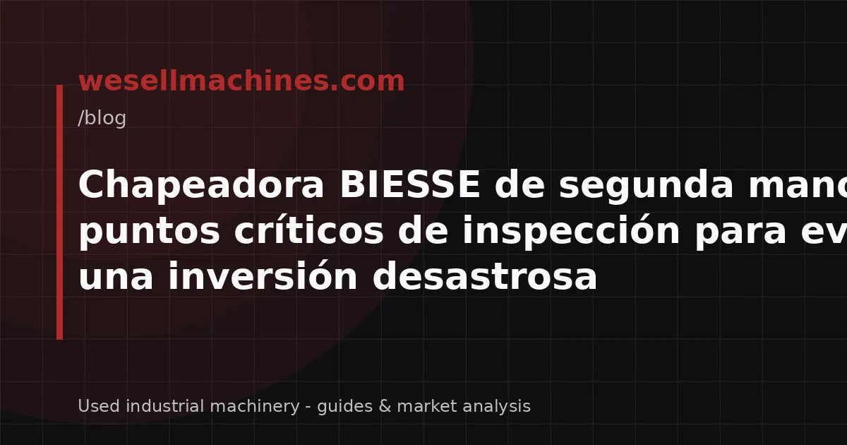 Chapeadora BIESSE de segunda mano: 7 puntos críticos de inspección para evitar una inversión desastrosa