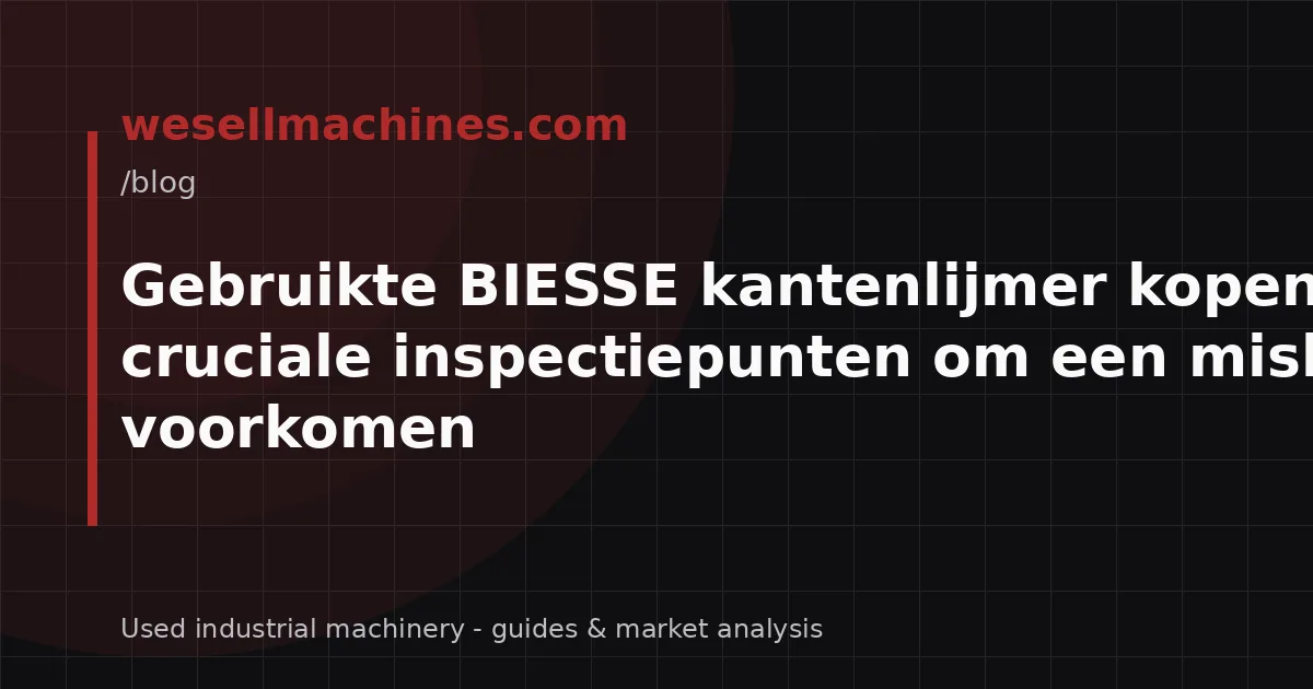 Gebruikte BIESSE kantenlijmer kopen: 7 cruciale inspectiepunten om een miskoop te voorkomen
