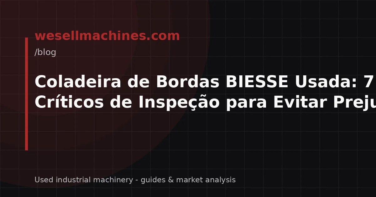 Coladeira de Bordas BIESSE Usada: 7 Pontos Críticos de Inspeção para Evitar Prejuízos