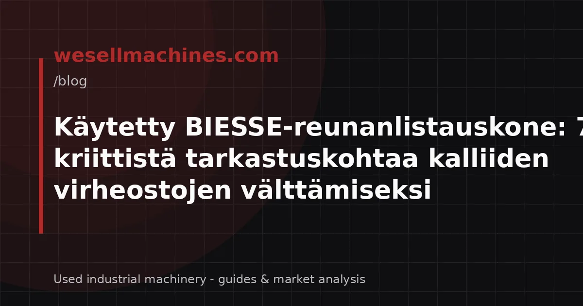 Käytetty BIESSE-reunanlistauskone: 7 kriittistä tarkastuskohtaa kalliiden virheostojen välttämiseksi