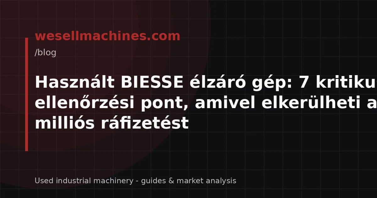 Használt BIESSE élzáró gép: 7 kritikus ellenőrzési pont, amivel elkerülheti a milliós ráfizetést