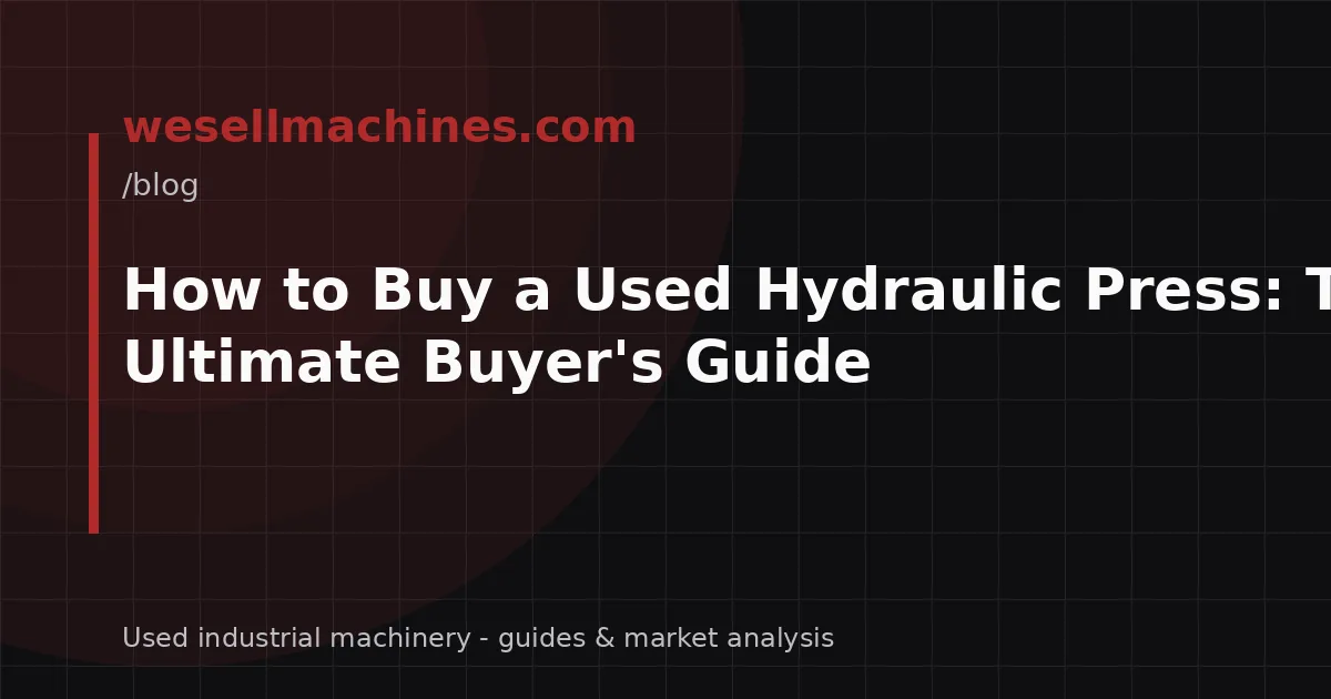 How to Buy a Used Hydraulic Press: The Ultimate Buyer's Guide