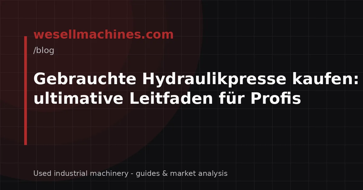Gebrauchte Hydraulikpresse kaufen: Der ultimative Leitfaden für Profis