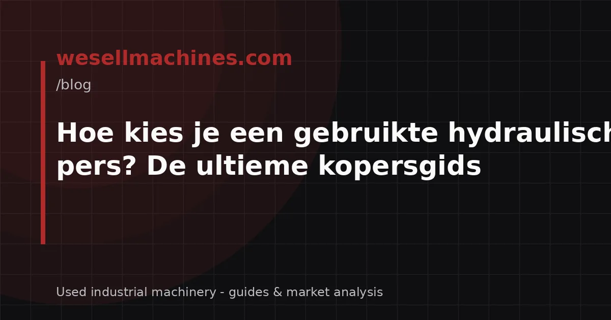 Hoe kies je een gebruikte hydraulische pers? De ultieme kopersgids