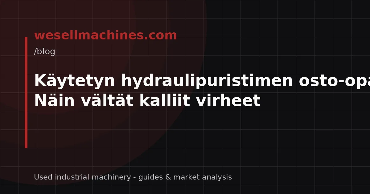 Käytetyn hydraulipuristimen osto-opas – Näin vältät kalliit virheet