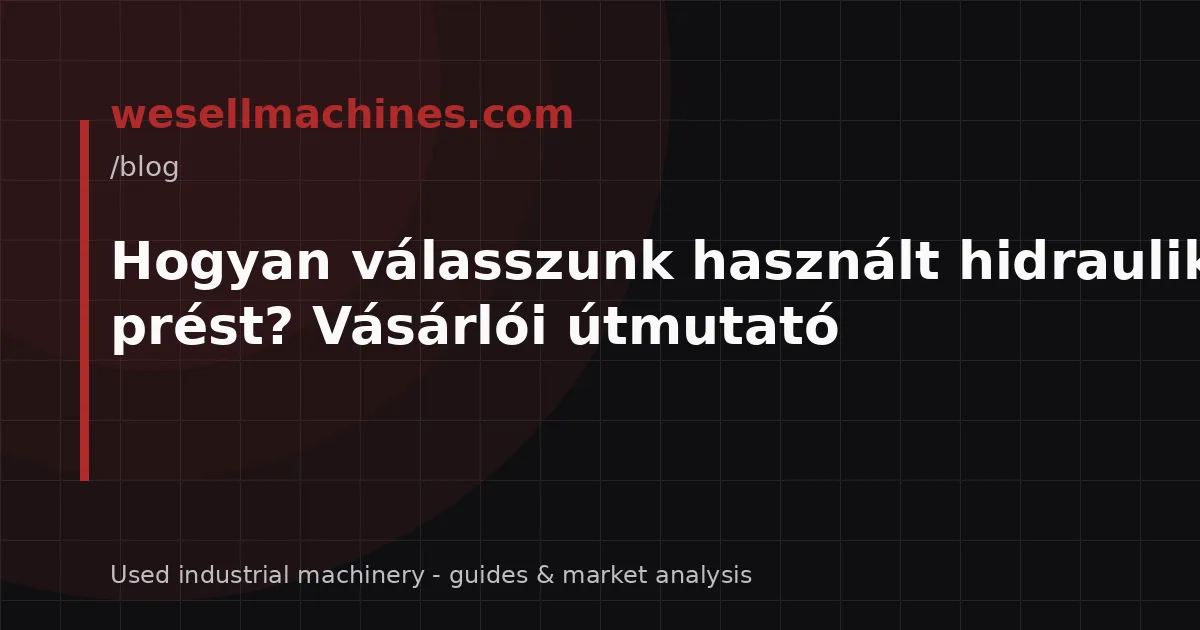 Hogyan válasszunk használt hidraulikus prést? Vásárlói útmutató