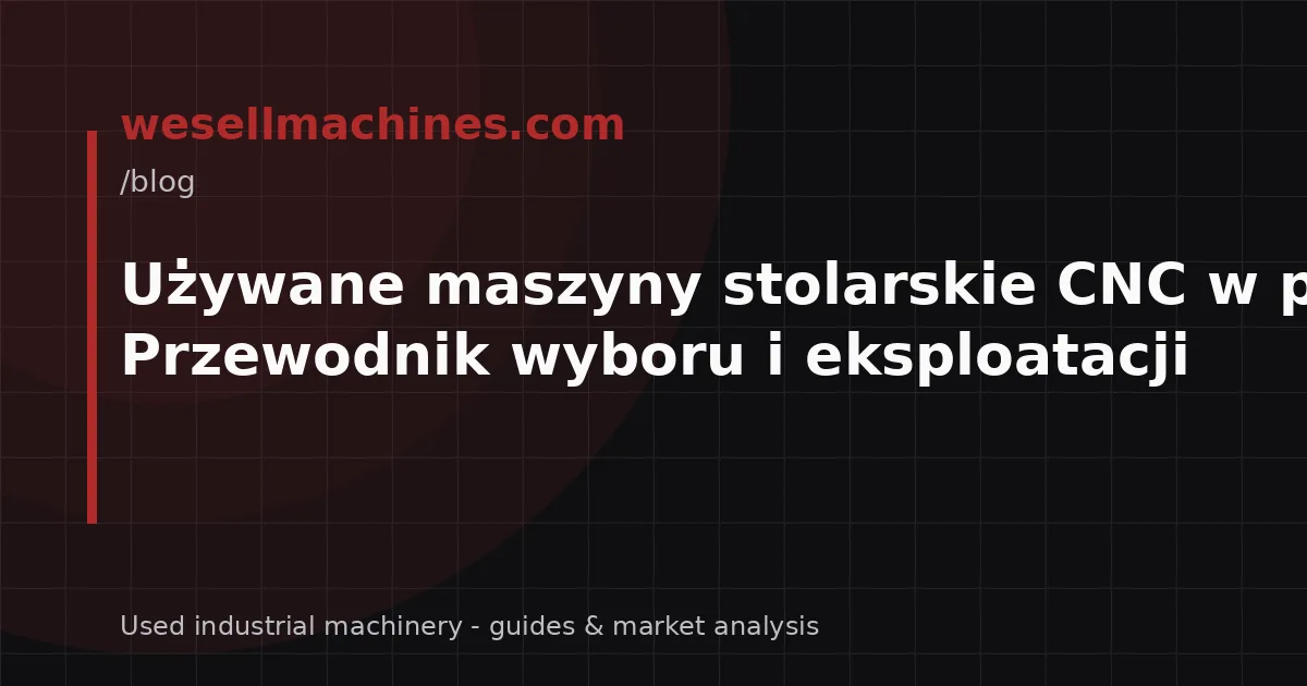 Używane maszyny stolarskie CNC w praktyce: Przewodnik wyboru i eksploatacji