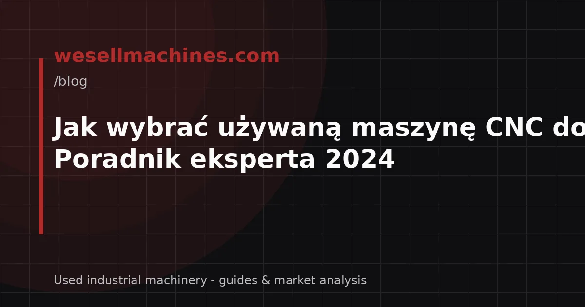 Jak wybrać używaną maszynę CNC do metalu? Poradnik eksperta 2024