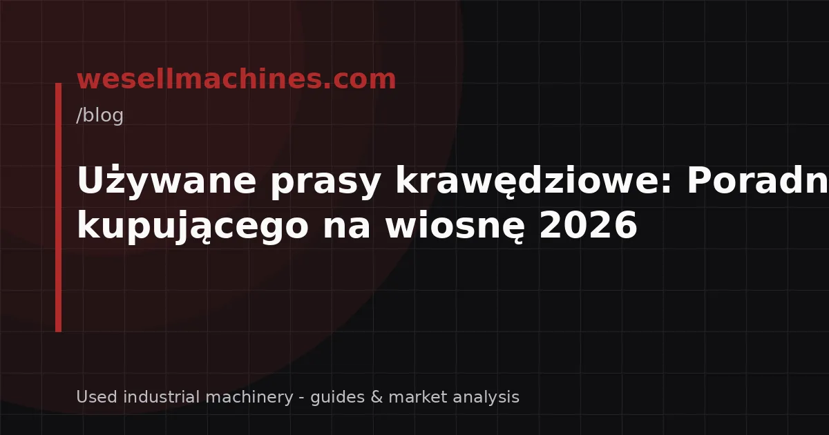 Używane prasy krawędziowe: Poradnik kupującego na wiosnę 2026