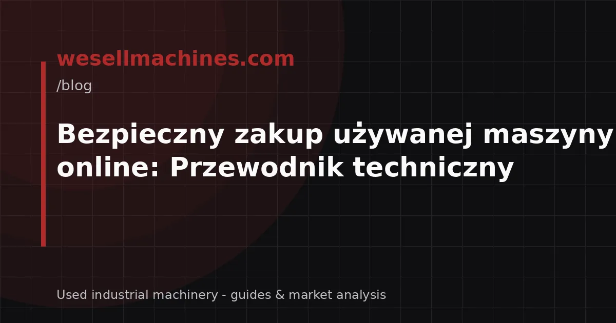 Bezpieczny zakup używanej maszyny CNC online: Przewodnik techniczny