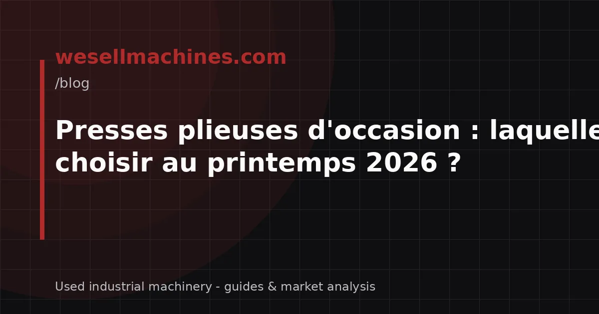 Presses plieuses d'occasion : laquelle choisir au printemps 2026 ?