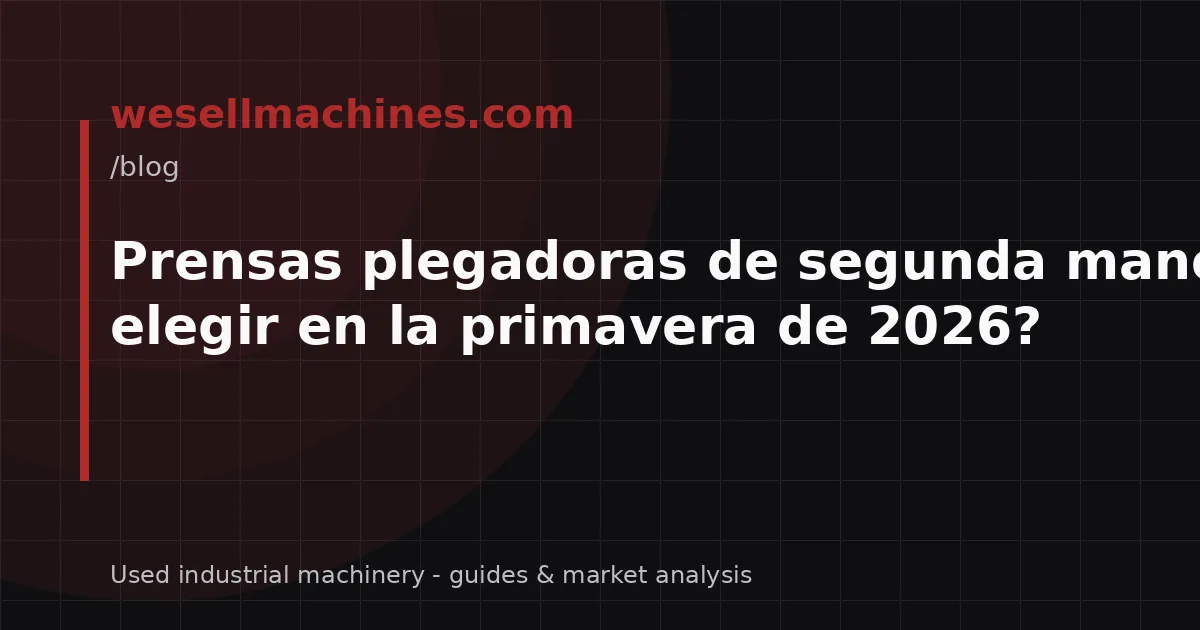 Prensas plegadoras de segunda mano: ¿cuál elegir en la primavera de 2026?