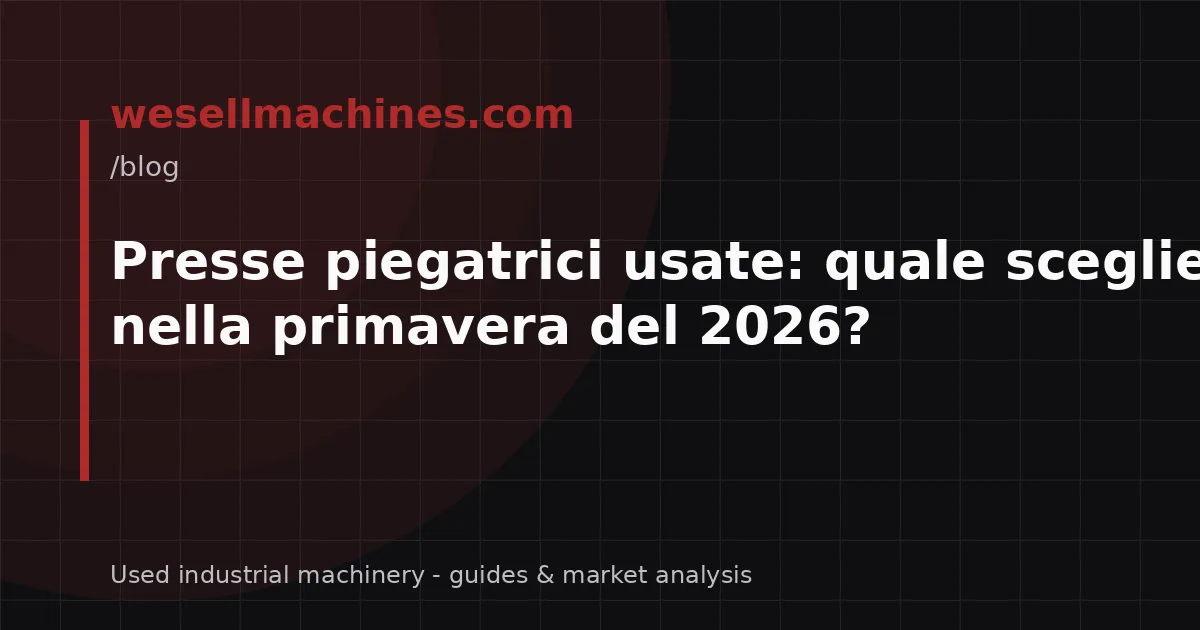 Presse piegatrici usate: quale scegliere nella primavera del 2026?