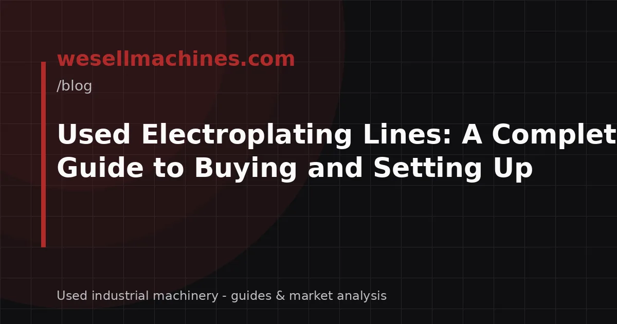Used Electroplating Lines: A Complete Guide to Buying and Setting Up