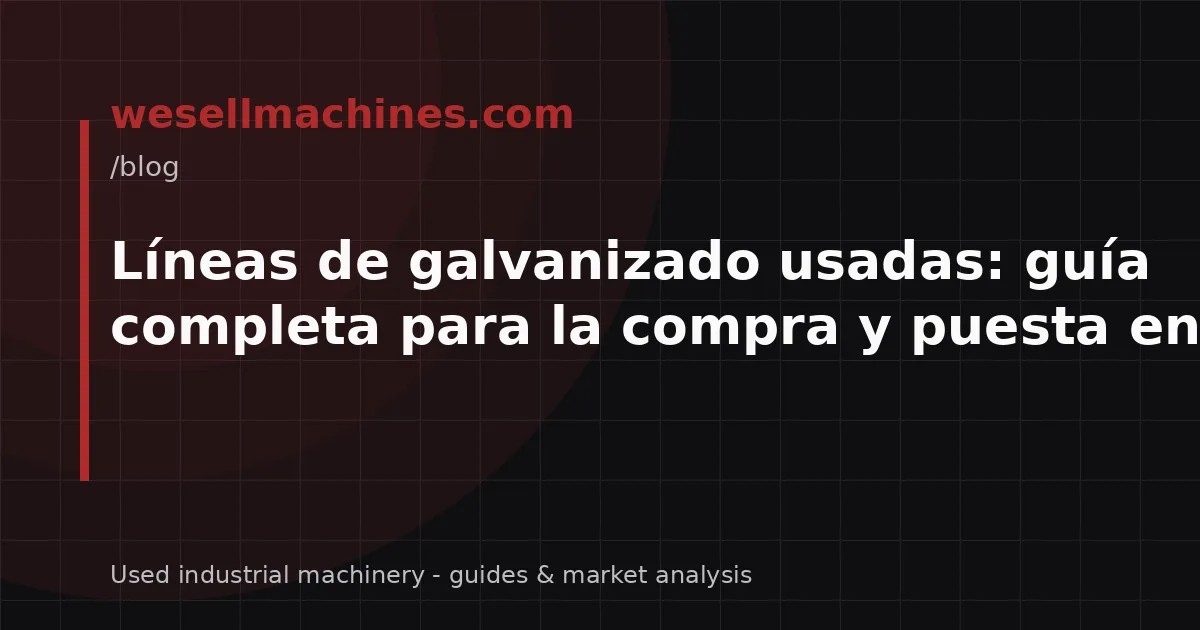 Líneas de galvanizado usadas: guía completa para la compra y puesta en marcha