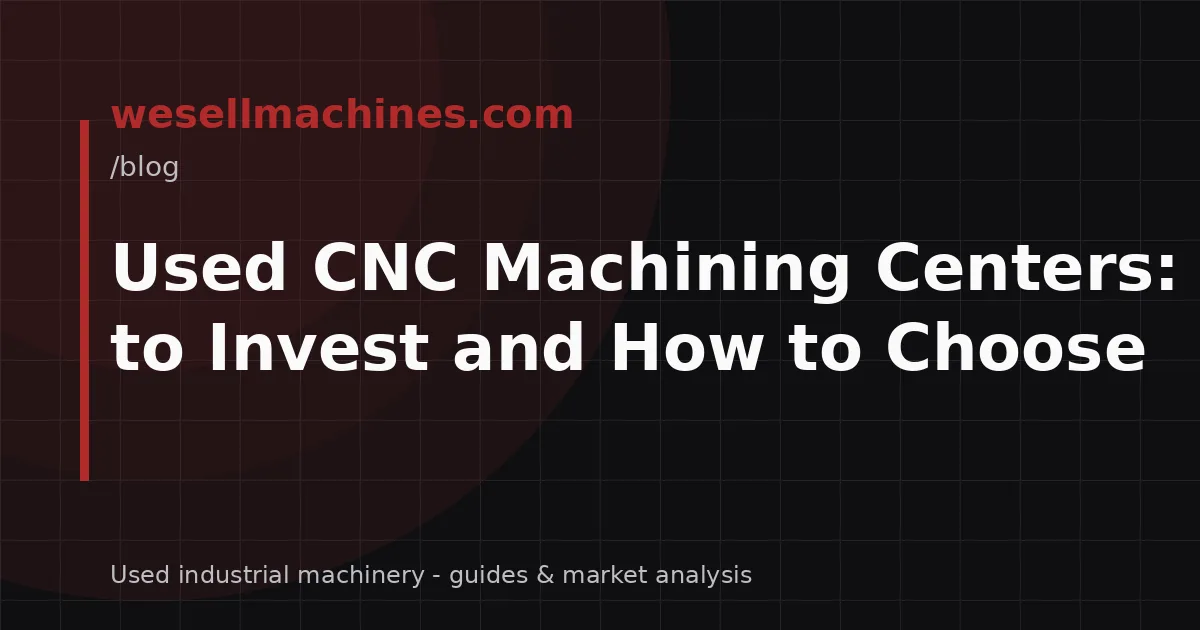 Used CNC Machining Centers: When to Invest and How to Choose