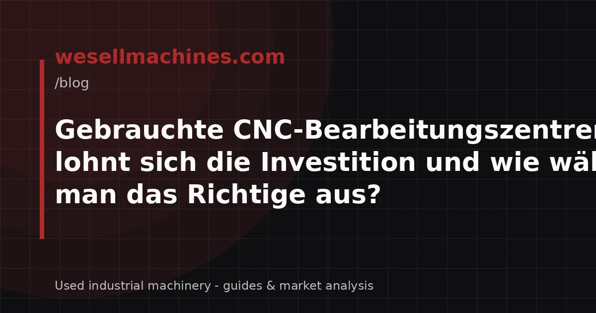 Gebrauchte CNC-Bearbeitungszentren: Wann lohnt sich die Investition und wie wählt man das Richtige aus?