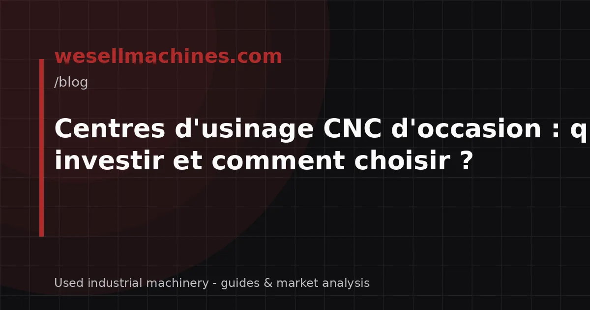 Centres d'usinage CNC d'occasion : quand investir et comment choisir ?