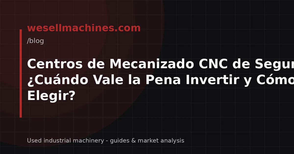 Centros de Mecanizado CNC de Segunda Mano: ¿Cuándo Vale la Pena Invertir y Cómo Elegir?