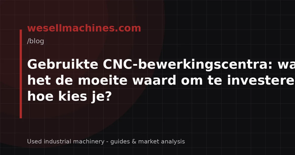 Gebruikte CNC-bewerkingscentra: wanneer is het de moeite waard om te investeren en hoe kies je?