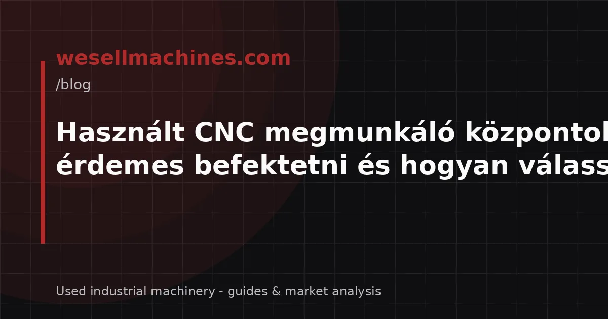 Használt CNC megmunkáló központok: Mikor érdemes befektetni és hogyan válasszunk?