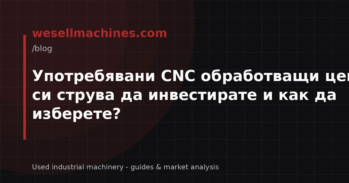 Употребявани CNC обработващи центри: Кога си струва да инвестирате и как да изберете?