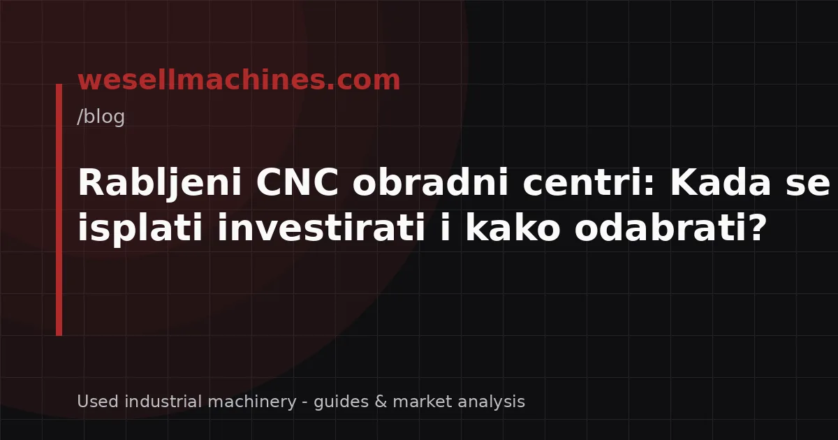 Rabljeni CNC obradni centri: Kada se isplati investirati i kako odabrati?