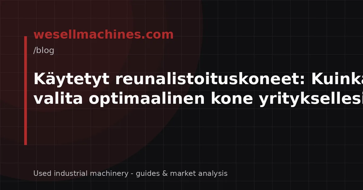 Käytetyt reunalistoituskoneet: Kuinka valita optimaalinen kone yrityksellesi?