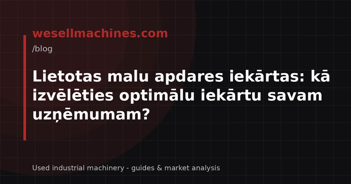 Lietotas malu apdares iekārtas: kā izvēlēties optimālu iekārtu savam uzņēmumam?