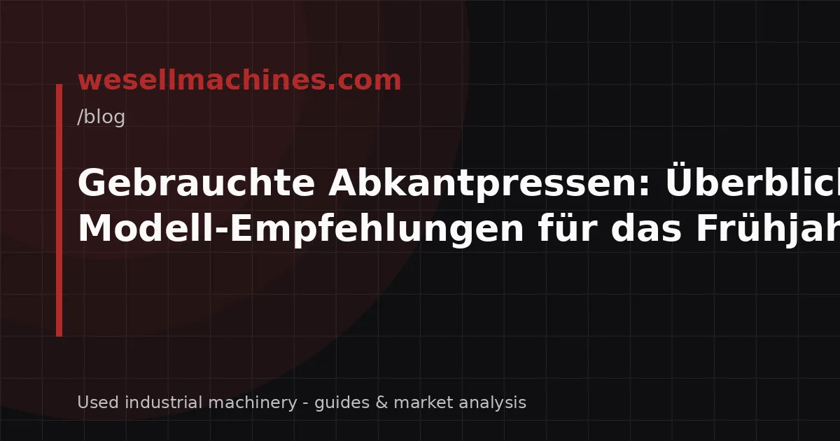 Gebrauchte Abkantpressen: Überblick und Modell-Empfehlungen für das Frühjahr 2026