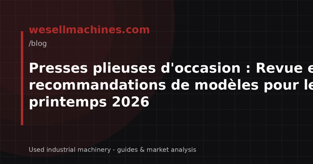 Presses plieuses d'occasion : Revue et recommandations de modèles pour le printemps 2026