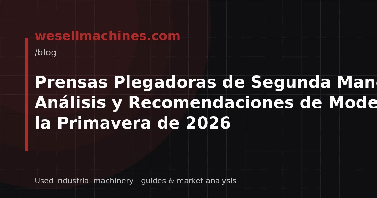Prensas Plegadoras de Segunda Mano: Análisis y Recomendaciones de Modelos para la Primavera de 2026