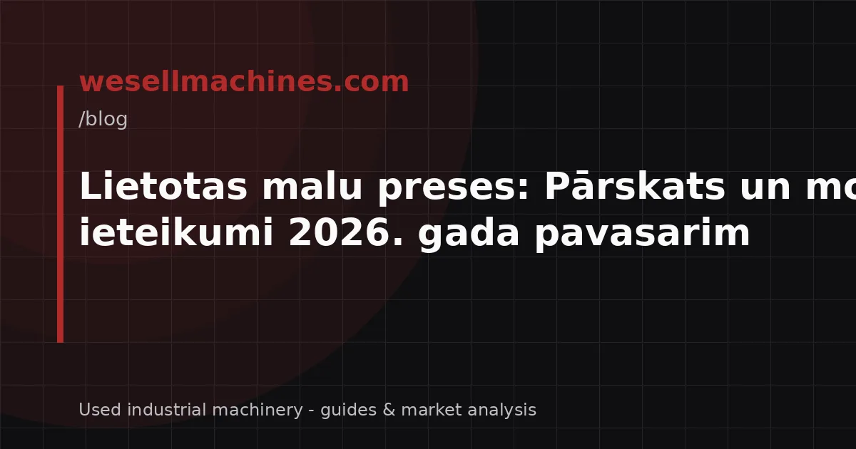 Lietotas malu preses: Pārskats un modeļu ieteikumi 2026. gada pavasarim