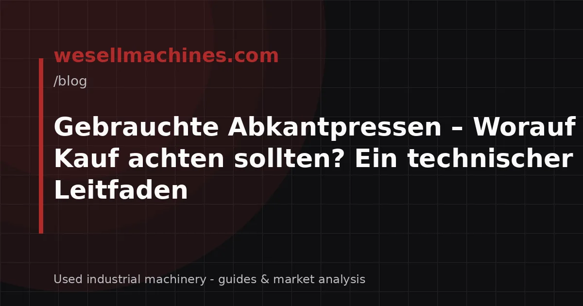 Gebrauchte Abkantpressen – Worauf Sie beim Kauf achten sollten? Ein technischer Leitfaden