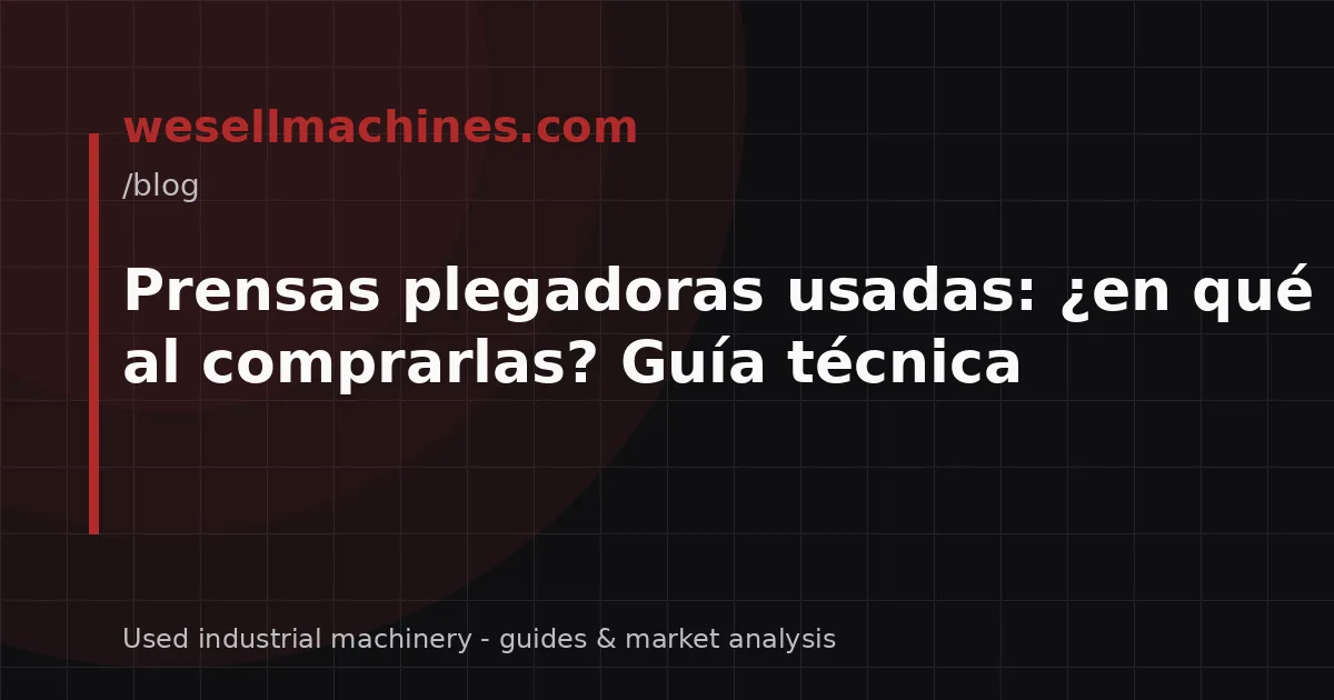 Prensas plegadoras usadas: ¿en qué fijarse al comprarlas? Guía técnica