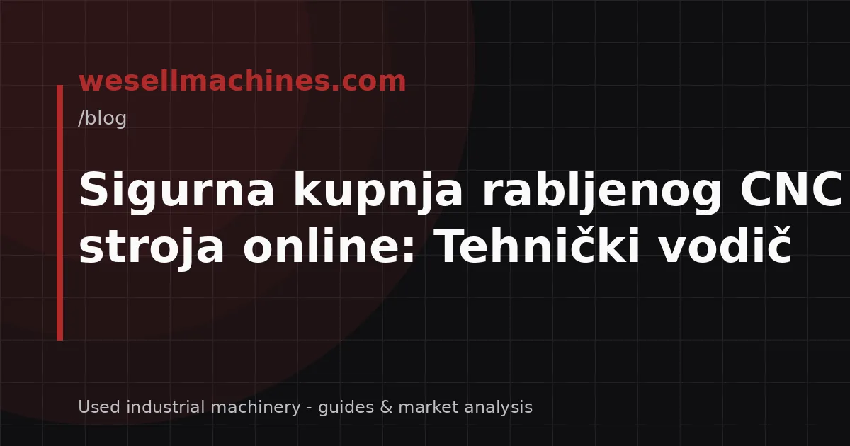 Sigurna kupnja rabljenog CNC stroja online: Tehnički vodič