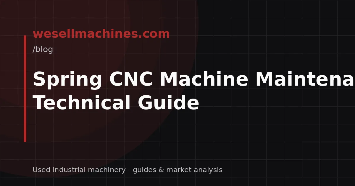 Spring CNC Machine Maintenance: A Technical Guide