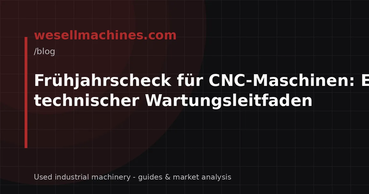 Frühjahrscheck für CNC-Maschinen: Ein technischer Wartungsleitfaden