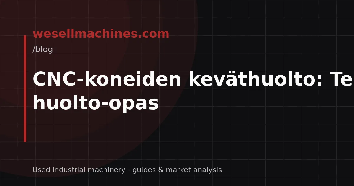 CNC-koneiden keväthuolto: Tekninen huolto-opas