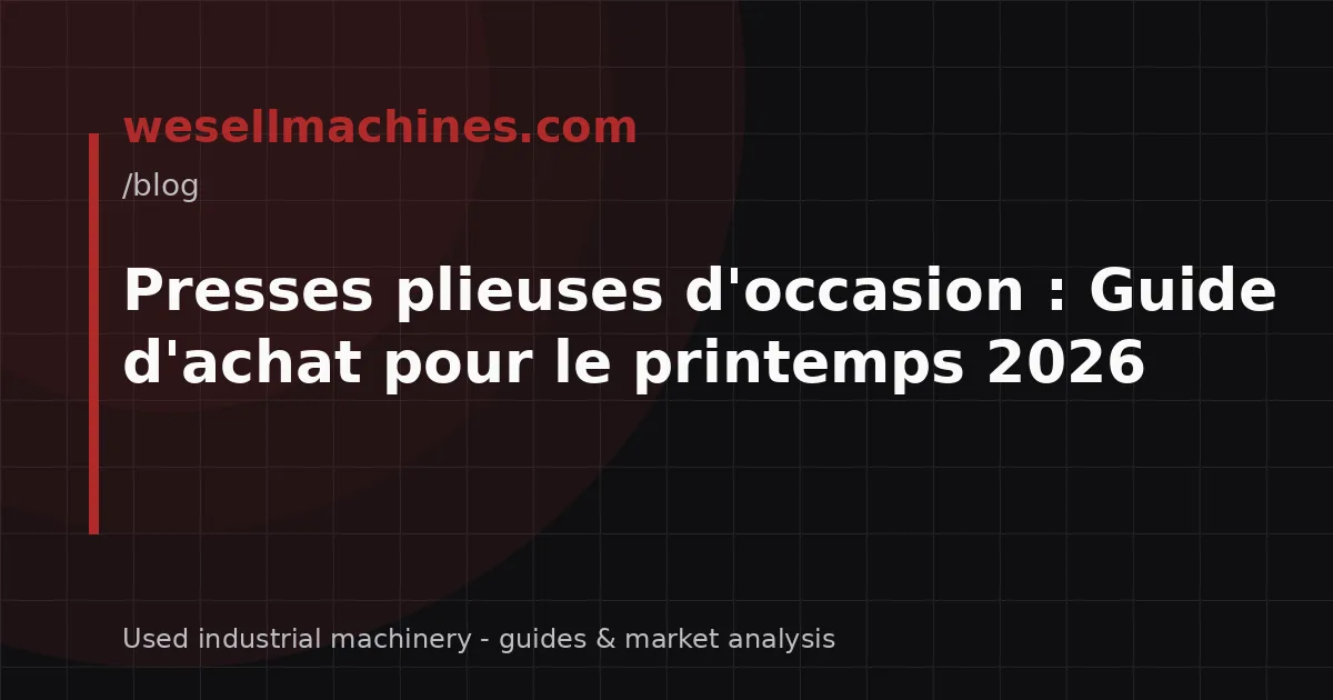 Presses plieuses d'occasion : Guide d'achat pour le printemps 2026