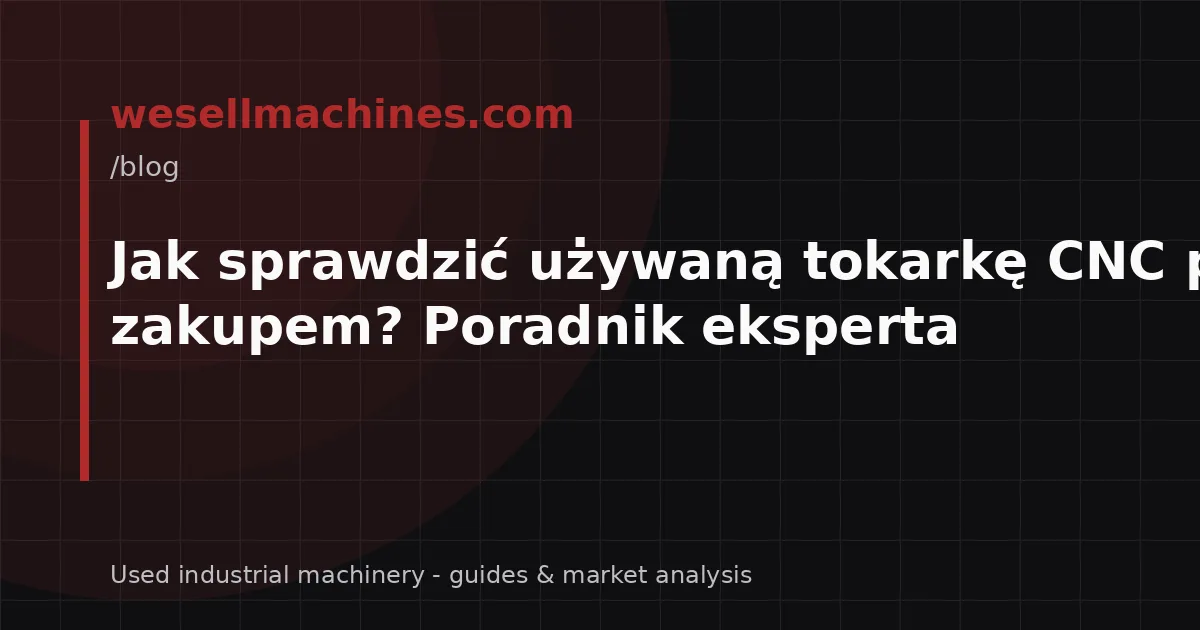 Jak sprawdzić używaną tokarkę CNC przed zakupem? Poradnik eksperta