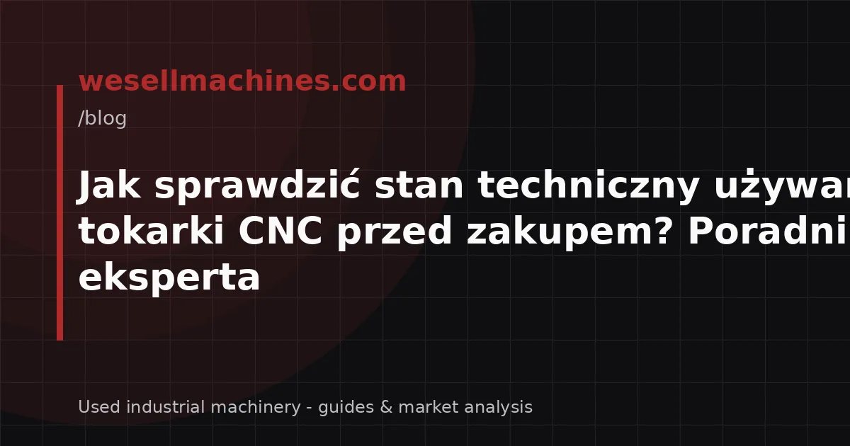 Jak sprawdzić stan techniczny używanej tokarki CNC przed zakupem? Poradnik eksperta