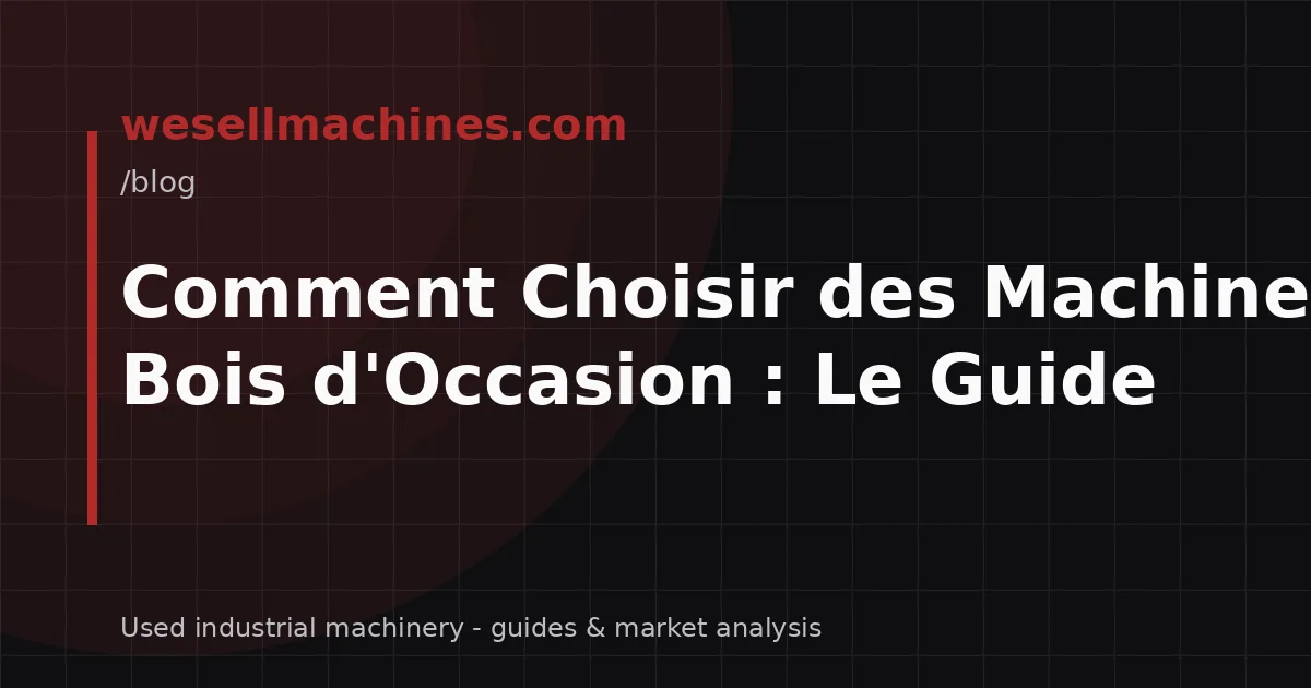 Comment Choisir des Machines à Bois d'Occasion : Le Guide