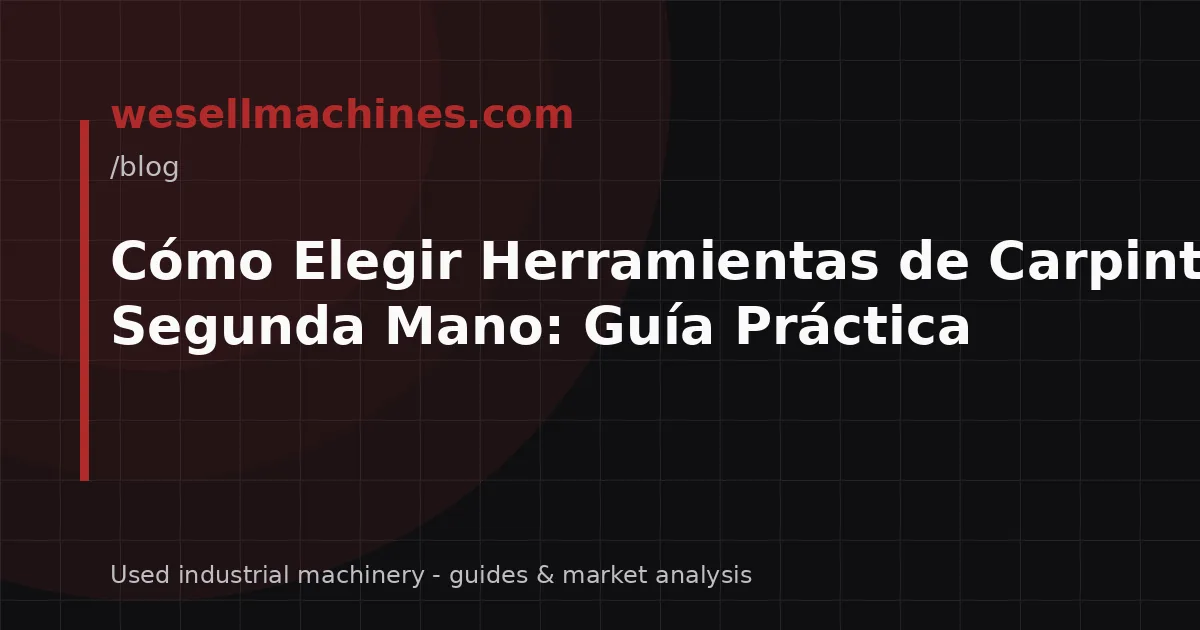 Cómo Elegir Herramientas de Carpintería de Segunda Mano: Guía Práctica