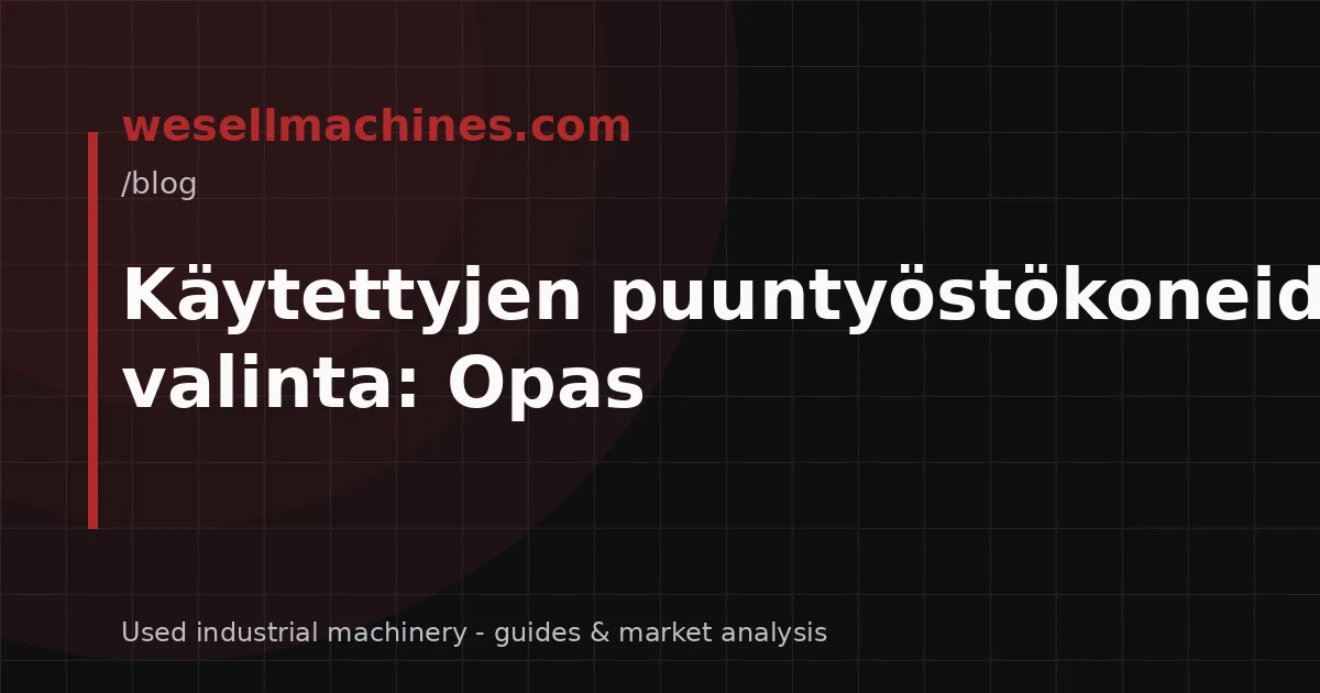 Käytettyjen puuntyöstökoneiden valinta: Opas