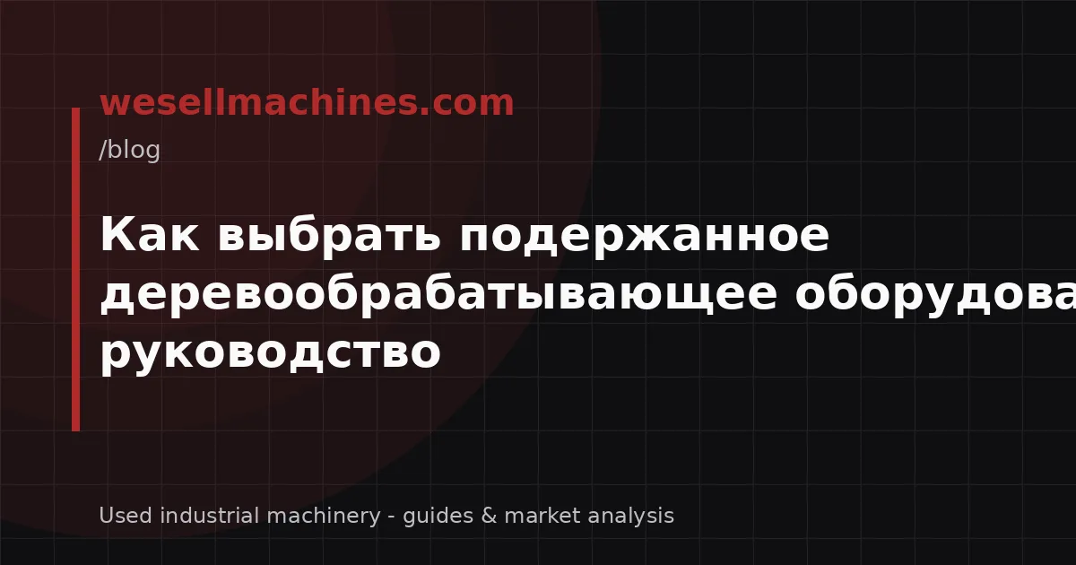 Как выбрать подержанное деревообрабатывающее оборудование: руководство