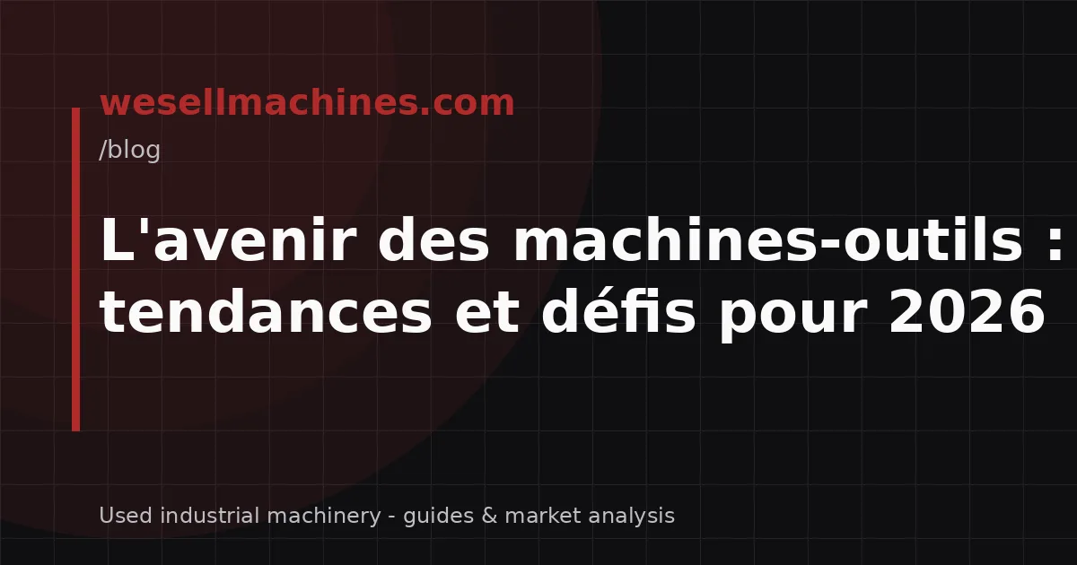 L'avenir des machines-outils : tendances et défis pour 2026